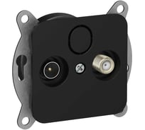 Розетка двойная IEK FLITE TV+SAT экр. оконечная РТВс-2-1-1-ФлЧ черный FI-AF23-O-K02