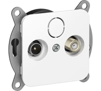 Розетка двойная IEK FLITE TV+SAT экр. оконечная РТВс-2-1-1-ФлБ белый FI-AF23-O-K01