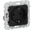 Розетка IEK FLITE с заземляющим контактом и шторками, 16А USB AA 3,1А б/к РСЮша11-1-ФлЧ черный FI-R14-16-1-U21-D31-K02 1