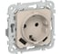 Розетка IEK FLITE с заземляющим контактом и шторками, 16А USB AC 20Вт б/к РСЮшс11-1-ФлЛ льняной FI-R14-16-1-U22-020-K88 1