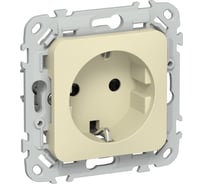 Розетка IEK FLITE с заземляющим контактом и шторками, б/к 16А РСш11-1-ФлН навахо FI-R14-16-1-K87