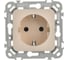 Розетка IEK FLITE с заземляющим контактом и шторками, б/к 16А РСш11-1-ФлЛ льняной FI-R14-16-1-K88 2
