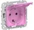 Розетка IEK FLITE с заземляющим контактом, шторками и крышкой, б/к 16А IP44 РСшкр11-1-44-ФлПр пурпурный FI-R16-16-1-44-K99 1