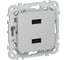 Розетка IEK FLITE USB AA 2,1А РЮ-2-ФлА алюминий FI-U21-D31-K47 1