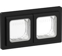 Рамка IEK FLITE 2-местная IP55 Рпро-2-55-ФлЧ черный FI-M20-32-55-K02