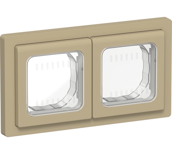 Рамка IEK FLITE 2-местная IP55 Рпро-2-55-ФлХ хаки FI-M20-32-55-K59 1