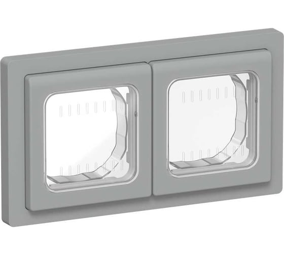 Рамка IEK FLITE 2-местная IP55 Рпро-2-55-ФлС серый FI-M20-32-55-K03 1