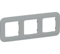 Рамка IEK FLITE 3-местная РУ-3-А-ФлС серый FI-M32-31-20-K03
