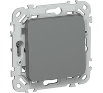 Выключатель IEK FLITE 1-клавишный, проходной, 10А ВС61-1-0-ФлМА мокрый асфальт FI-V12-0-10-1-K80