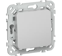 Выключатель IEK FLITE 1-клавишный, проходной, 10А ВС61-1-0-ФлА алюминий FI-V12-0-10-1-K47