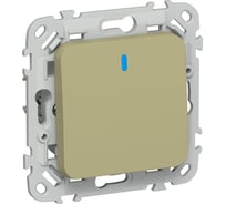 Выключатель IEK FLITE 1-клавишный, проходной, с индикацией 10А ВС61-1-1-ФлО оливковый FI-V12-1-10-1-K26