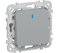 Выключатель IEK FLITE 1-клавишный, проходной, с индикацией 10А ВС61-1-1-ФлС серый FI-V12-1-10-1-K03