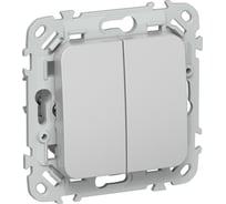 Выключатель для жалюзи IEK FLITE 10А ВЖ52-2-0-ФлА алюминий FI-V15-0-10-1-K47