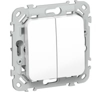 Выключатель IEK FLITE 2-клавишный, кнопочный, 10А ВС12-2-0-ФлБ белый FI-V24-0-10-1-K01