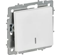 Выключатель IEK BRITE 1-клавишный, с индикацией, 10А ВС10-1-1-БрАБ арктический белый BR-V10-1-10-K91