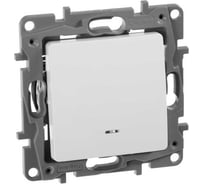 Переключатель IEK ETIKA 1-клавишный, с подсветкой/индикатором сх6L 10АХ б/к белый 672215