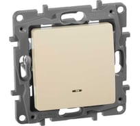 Переключатель IEK ETIKA 1-клавишный, с подсветкой/индикатором сх6L 10АХ б/к слоновая кость 672315