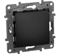 Переключатель IEK ETIKA 1-клавишный, самовозвратный, схема 6Р 6А б/к антрацит 672614