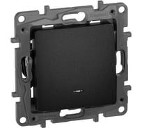 Переключатель IEK ETIKA 1-клавишный, с подсветкой/индикатором сх6L 10АХ б/к антрацит 672615