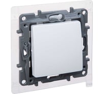 Переключатель IEK ETIKA 1-клавишный сх6 10АХ IP44 б/к белый 672207