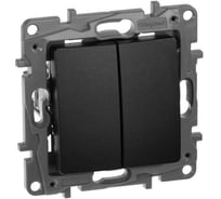 Переключатель IEK ETIKA 2-клавишный сх6/2 10АХ б/к антрацит 672612