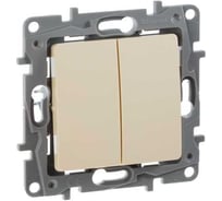 Переключатель IEK ETIKA 2-клавишный сх6/2 10АХ б/к слоновая кость 672312