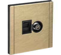 Розетка двойная IEK FORTE&PIANO TV+RJ45 кат.6 FP637M шампань FP-AK20-2-M-K37