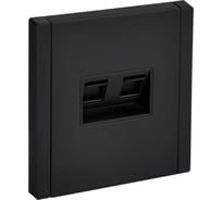 Розетка двойная IEK FORTE&PIANO RJ11+RJ45 кат.5E FP135M черный FP-KT20-O-1-M-K02