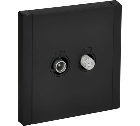 Розетка двойная IEK FORTE&PIANO TV+SAT FP138M черный FP-AF20-O-M-K02 1