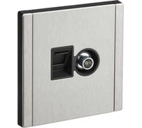 Розетка двойная IEK FORTE&PIANO TV+RJ45 кат.5E FP736M никель FP-AK20-1-M-K50