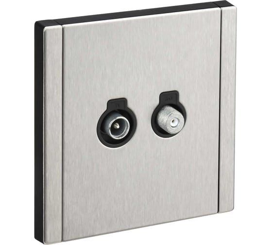 Розетка двойная IEK FORTE&PIANO TV+SAT FP738M никель FP-AF20-O-M-K50 1