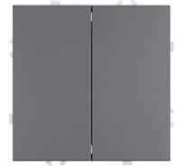 Выключатель 2-клавишный (механизм) STEKKER СЗК, 250В, 10А, серия Эмили, RSW10-5104-10ZK, платиново-серый, soft touch, 50239