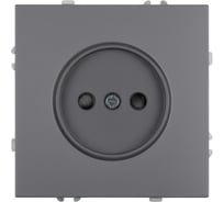 Розетка 1-местная (механизм) STEKKER с защитными шторкаи, без заземления, СЗК, 250В, 16А, серия Эмили, RST16-5109-10ZK, платиново-серый, soft touch, 50242