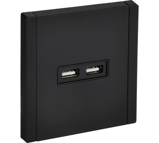 Розетка USB IEK FORTE&PIANO A+A 3,1А FP149M черный FP-U21-D31-M-K02 1