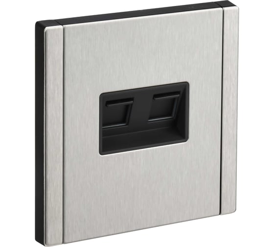 Розетка компьютерная 2-ая IEK FORTE&PIANO RJ45 кат.5E FP733M никель FP-K20-1-M-K50 1