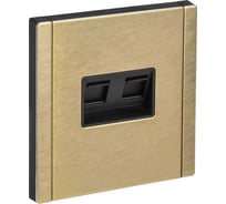 Розетка компьютерная 2-ая IEK FORTE&PIANO RJ45 кат.6 FP634M шампань FP-K20-2-M-K37