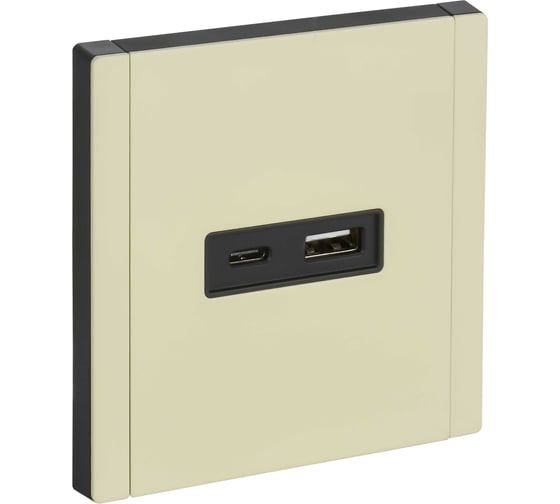 Розетка USB IEK FORTE&PIANO A+C 18Вт FP851M слоновая кость FP-U22-018-M-K41 1