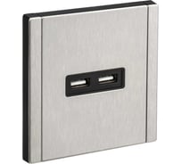 Розетка USB IEK FORTE&PIANO A+A 3,1А FP749M никель FP-U21-D31-M-K50