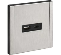 Розетка USB IEK FORTE&PIANO A+C 18Вт FP751M никель FP-U22-018-M-K50