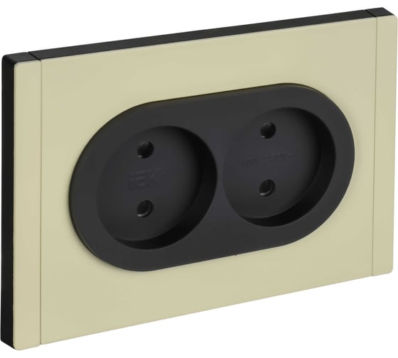 Розетка 2-я IEK FORTE&PIANO без заземления, с защитными шторками, безвинтовое крепление, 10А FP825M слоновая кость FP-R23-10-1-M-K41 1