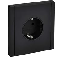 Розетка IEK FORTE&PIANO с заземлением, без защитных шторок, винтовое крепление 16А FP116M черный FP-R11-16-M-K02