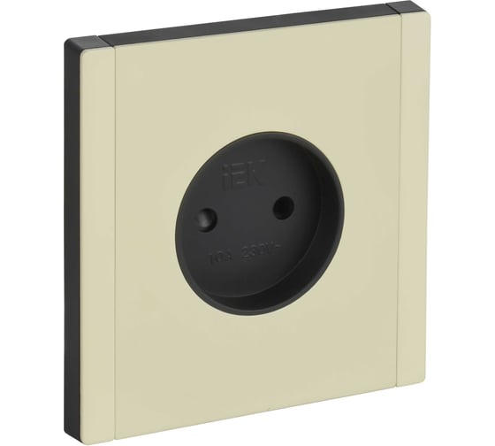 Розетка IEK FORTE&PIANO без заземления, с защитными шторками, винтовое крепление 10А FP817M слоновая кость FP-R13-10-M-K41 1