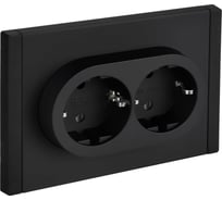 Розетка 2-я IEK FORTE&PIANO с заземлением, без защитных шторок, безвинтовое крепление, 16А FP124M черный FP-R21-16-1-M-K02