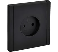 Розетка IEK FORTE&PIANO без заземления, с защитными шторками, винтовое крепление 10А FP117M черный FP-R13-10-M-K02