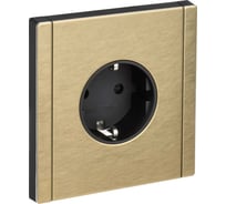 Розетка IEK FORTE&PIANO с заземлением, с защитными шторками, безвинтовое крепление, 16А FP613M шампань FP-R14-16-1-M-K37