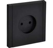 Розетка IEK FORTE&PIANO без заземления, без защитных шторок, винтовое крепление 10А FP118M черный FP-R10-10-M-K02