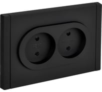 Розетка 2-я IEK FORTE&PIANO без заземления, с защитными шторками, безвинтовое крепление, 10А FP125M черный FP-R23-10-1-M-K02