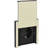 Розетка IEK FORTE&PIANO с заземлением, с защитными шторками, с крышкой, винтовое крепление 16А IP44 FP821M слоновая кость FP-R16-16-44-M-K41