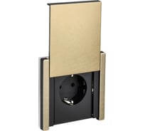 Розетка IEK FORTE&PIANO с заземлением, с защитными шторками, с крышкой, безвинтовое крепление 16А IP44 FP619M шампань FP-R16-16-1-44-M-K37
