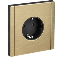 Розетка IEK FORTE&PIANO с заземлением, без защитных шторок, безвинтовое крепление, 16А FP614M шампань FP-R11-16-1-M-K37